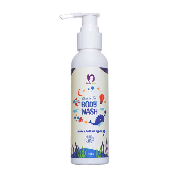 Nany kids Deeply Nourishing Body Wash for babies, Natural Cleansers & Tear-Free Formula  (100ml) (Pack of 1)