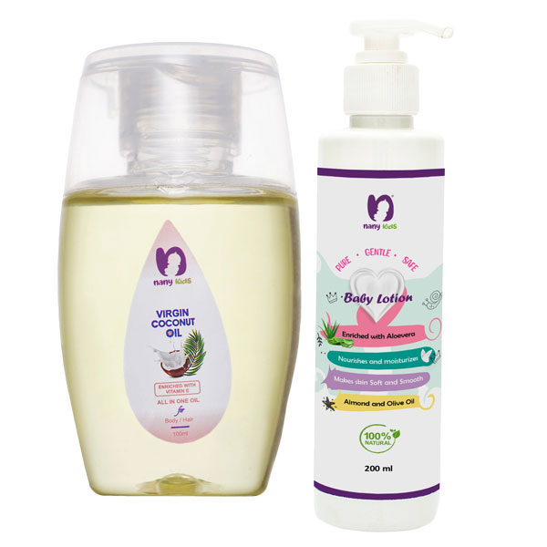 Nany kids Combos Of Virgin Coconut Oil (100ml) & Baby Lotion (200ml)